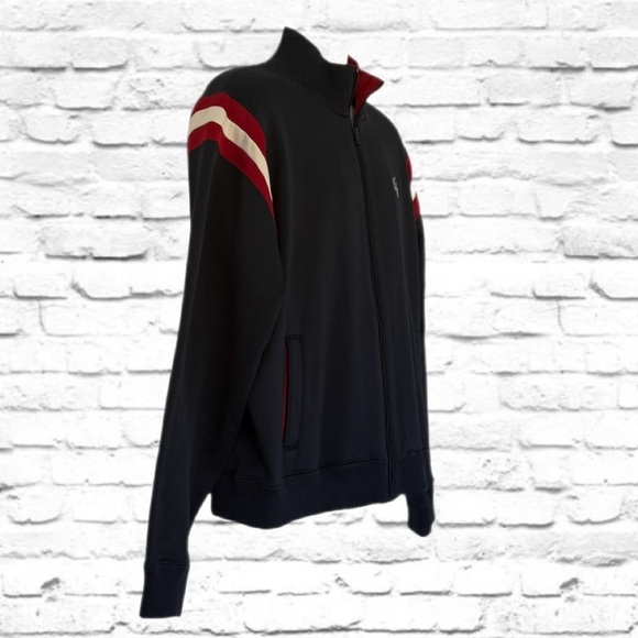 Vintage Abercrombie & Fitch Full Zip Jacket XL Red Stripe Track Style Navy - Picture 6 of 10